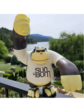 Sun Bum Sunny Gorilla Monkey Figure Poseable Arms Feet PE-RT-15K 8" Advertising